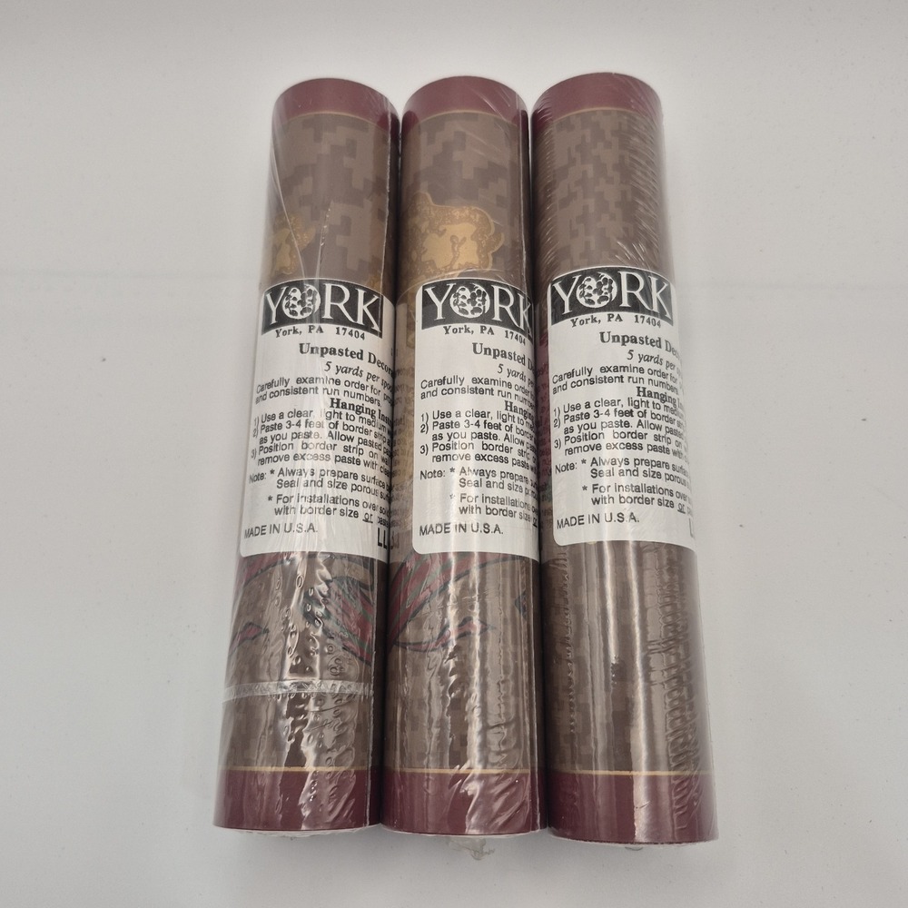 3 NOS Discontinued York Unpasted Decorative Border LL 2195 5 Yards = 15 Yards